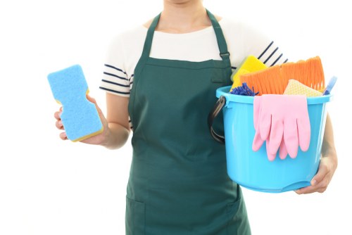 Cleaners Roehampton staff using safe cleaning procedures in a home