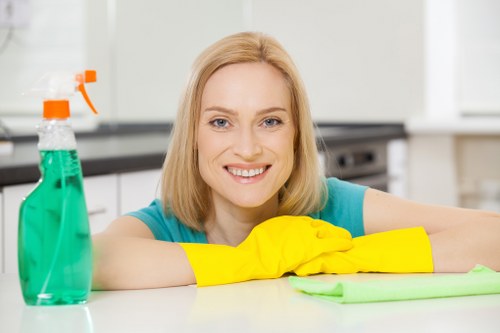 Cleaning chemicals stored and handled safely with care