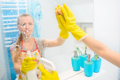 Local cleaners preparing a Roehampton flat for new occupants
