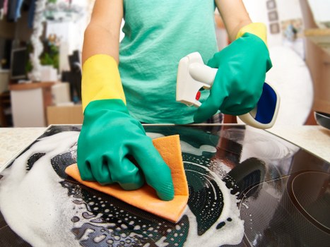 Local communal area cleaner working in a Roehampton building